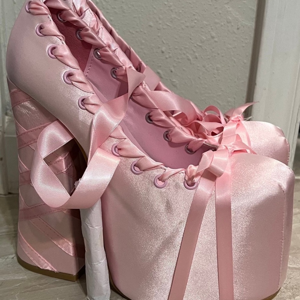 Pink Sugar Thrillz platform ballet shoes